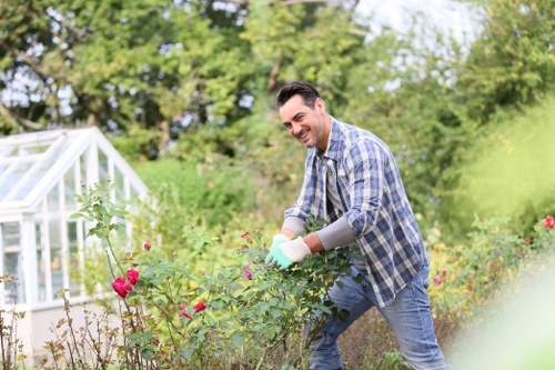Person using a screen reader while viewing garden care information on a tablet